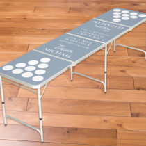 Modern Dusty Blue Wedding Beer Pong Table