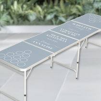 Modern Dusty Blue Wedding Beer Pong Table