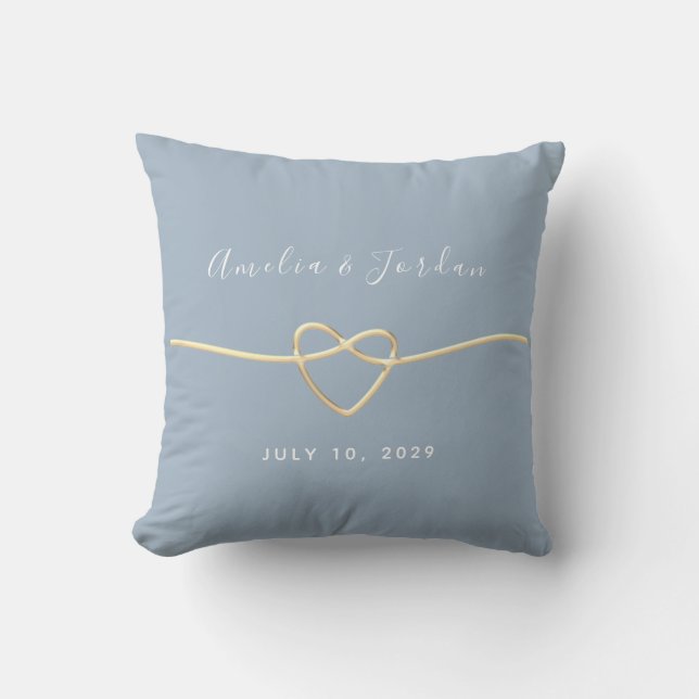 Modern Dusty Blue Wedding Gift Throw Pillow (Front)