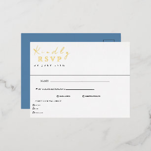 Modern Dusty Blue Wedding Response Card