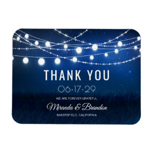 Modern Dusty Blue Wedding Thank You Magnet