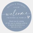 Modern Dusty Blue Wedding Welcome Hotel Bag