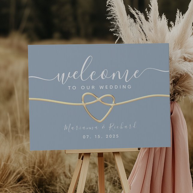 Modern Dusty Blue Wedding Welcome Sign (Creator Uploaded)