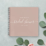 Modern Dusty Blush Chic Script Bridal Shower Guest Notebook<br><div class="desc">This modern calligraphy guest book is perfect for a simple yet beautiful bridal shower. The neutral design features your name and date of celebration in minimalist typography alongside a romantic and whimsical script. This is the dusty blush version but feel free to change the background color to any other under...</div>