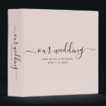 Modern Dusty Blush Pink Calligraphy Wedding Album 3 Ring Binder<br><div class="desc">This modern calligraphy 3 ring binder is perfect for a simple yet beautiful wedding album or wedding planner. The neutral design features your names and wedding date in minimalist typography alongside romantic and whimsical script. This is the blush pink and white version.</div>