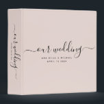 Modern Dusty Blush Pink Calligraphy Wedding Album 3 Ring Binder<br><div class="desc">This modern calligraphy 3 ring binder is perfect for a simple yet beautiful wedding album or wedding planner. The neutral design features your names and wedding date in minimalist typography alongside romantic and whimsical script. This is the blush pink and white version.</div>