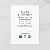 Modern Dusty Green Simple Hand Lettered Minimalist Business Card (Back)