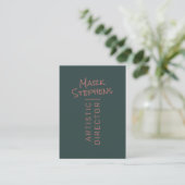 Modern Dusty Green Simple Hand Lettered Minimalist Business Card (Standing Front)
