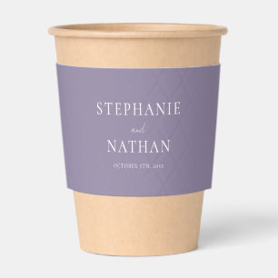 Modern Dusty Lavender Minimalist Wedding Coffee Cup Sleeve