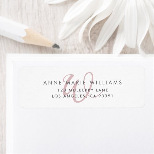 Modern Dusty Lilac Script Monogram Label