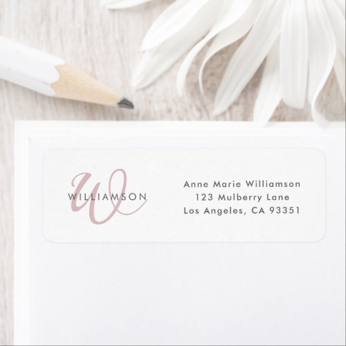 Modern Dusty Lilac Script Monogram Label
