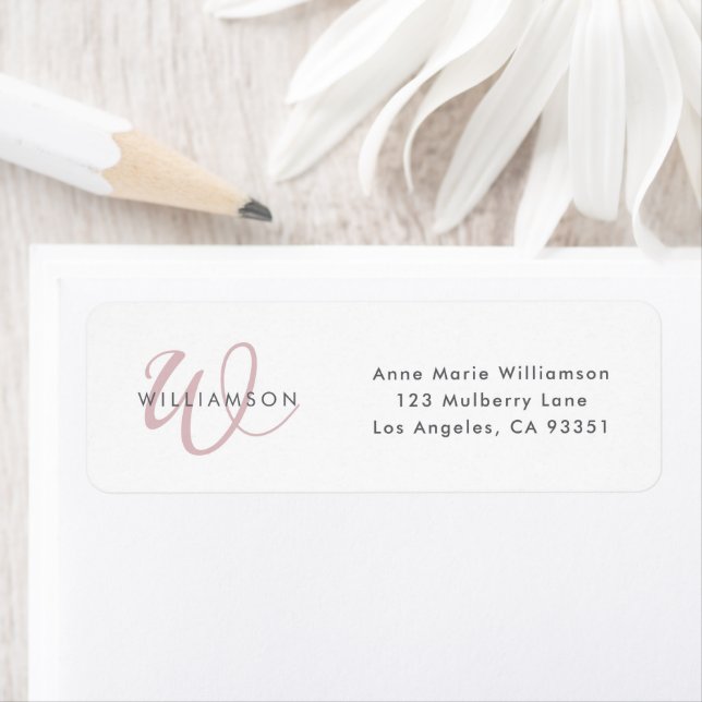 Modern Dusty Lilac Script Monogram Label (Insitu)