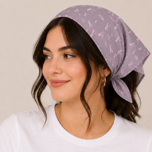 Modern Dusty Mauve Watercolor Pink Letter Pattern Bandana
