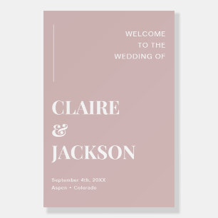 Modern Dusty Mauve Wedding Welcome  Foam Board