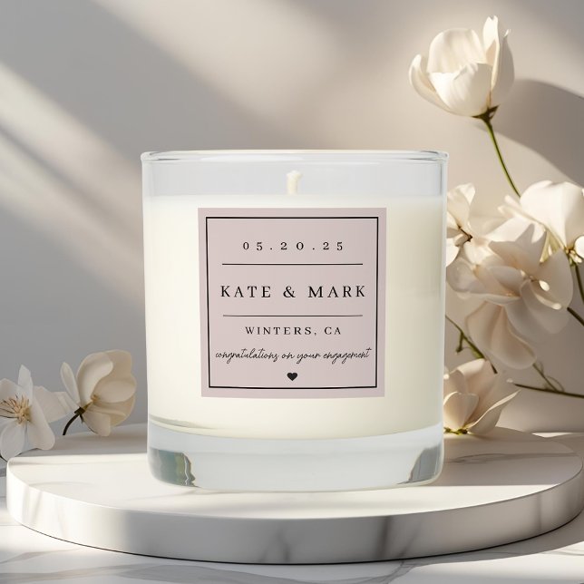 Modern Dusty Pink Engagement Gift Scented Candle (Creator Uploaded)