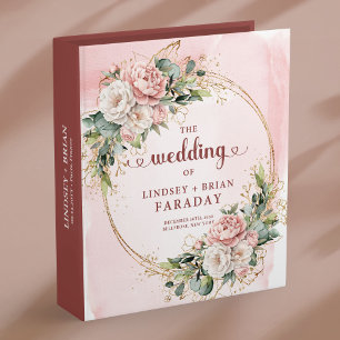 Modern Dusty Pink Eucalyptus Wedding Ring Binder
