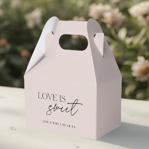 Modern Dusty Pink Love is Sweet Wedding Favor Boxes