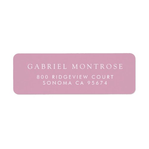 Modern Dusty Pink Minimalist  Label