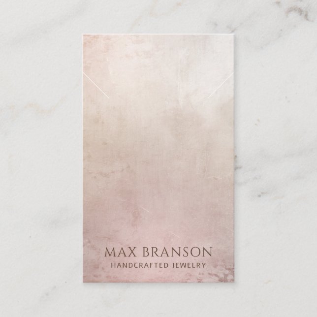 Modern Dusty Pink Necklace Display Card (Front)