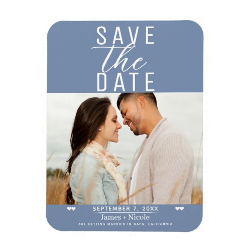 Modern Dusty Pink Save the Date Wedding Photo Magnet