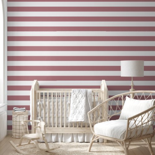 Modern Dusty Pink Stripes Wallpaper