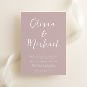 Modern Dusty Pink Wedding Invitation