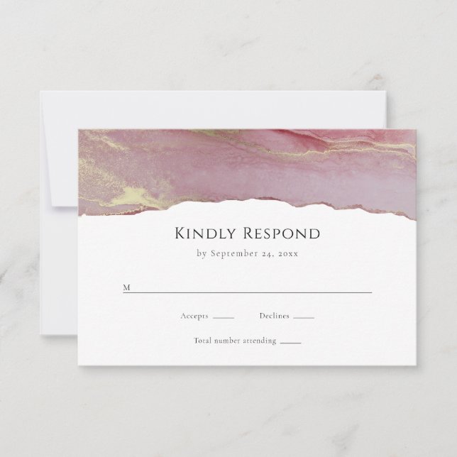 Modern Dusty Pink Wedding RSVP Response Card