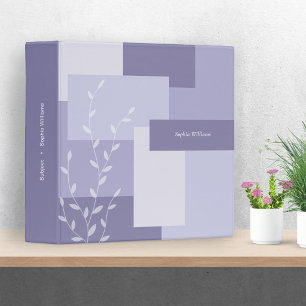Modern Dusty Purple Botanical Personalized Binder
