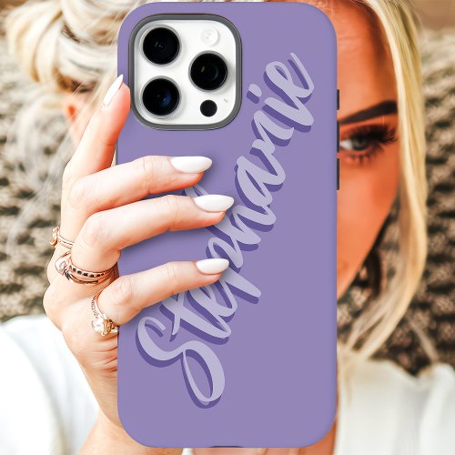 Modern Dusty Purple Minimal Script Name Iphone 16 Pro Max Case