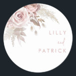 Modern Dusty Rose & Blush Rose Wedding Classic Round Sticker<br><div class="desc">Modern Dusty Rose & Blush Rose Wedding Classic Round Sticker - Envelope Seal Favor / Seal

We also have plenty of other Invitation and collections.</div>