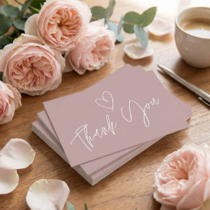 Modern Dusty Rose Bridal Shower Thank You Card