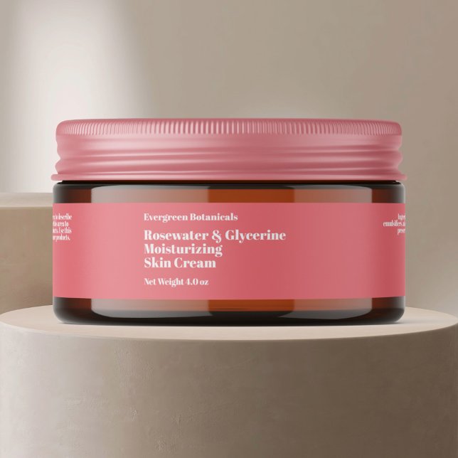 Modern dusty rose cosmetics jar label 1 x 7.25 (Creator Uploaded)