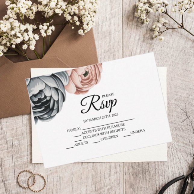 Modern Dusty Rose Designer RSVP Card (Creator Uploaded)