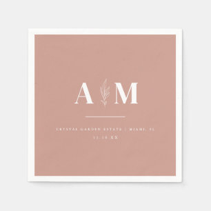 Modern Dusty Rose Elegant Wedding Napkins