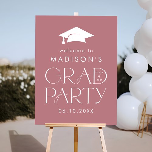 Modern Dusty Rose Graduation Party Welcome Sign