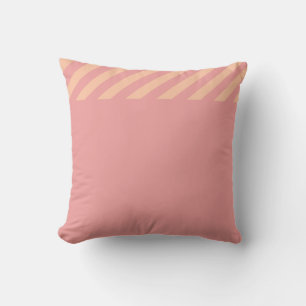 Modern Dusty Rose Minimalist Diagonal Striped Bord Throw Pillow