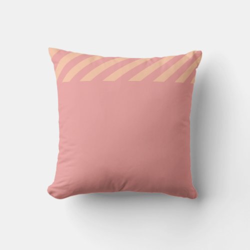 Modern Dusty Rose Minimalist Diagonal Striped Bord Throw Pillow