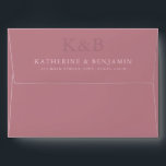 Modern Dusty Rose Monogram Minimalist Wedding Envelope<br><div class="desc">Personalize your wedding stationery with these minimalist wedding envelopes. Features your custom monogram initials,  names and return address in elegant modern typography on dusty rose color envelope.</div>
