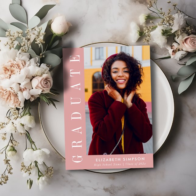 modern dusty rose nursing graduation announcement  (Creator Uploaded)