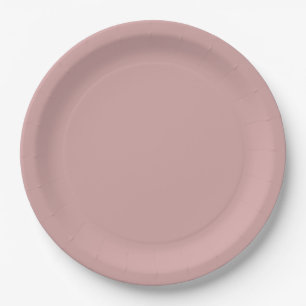 Modern dusty rose pink Solid Color Paper Plates
