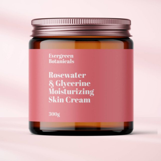 Modern dusty rose waterproof cosmetics jar label (Creator Uploaded)