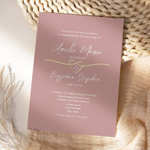 Modern Dusty Rose Wedding Invitation