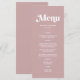 Modern Dusty Rose Wedding Menu | Zazzle