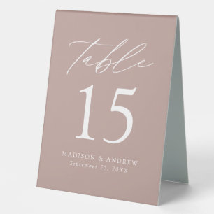 Modern Dusty Rose Wedding Table Number Table Tent