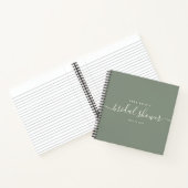 Modern Dusty Sage Chic Script Bridal Shower Guest Notebook (Inside)
