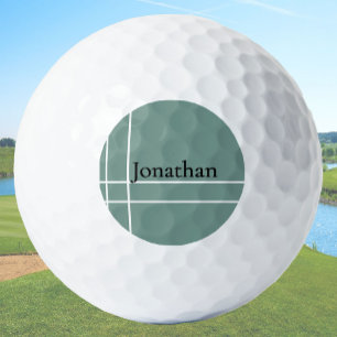 Modern dusty sage minimalist custom name golf balls