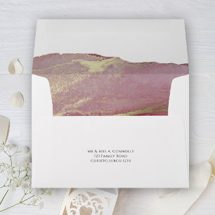 Modern Dusty Viva Magenta Wedding Envelope