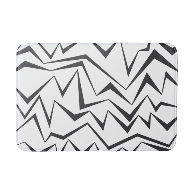 Modern, dynamic, simple, bold abstract graphic art bath mat (Front)