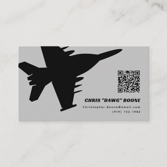 Modern EA-18G Growler Fighter Jet Business Card (Front)