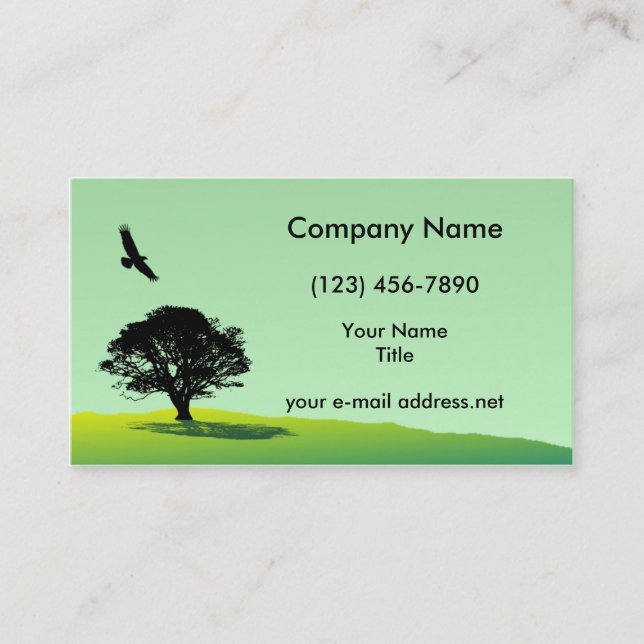 Modern Eagle and Tree Business Card (Front)
